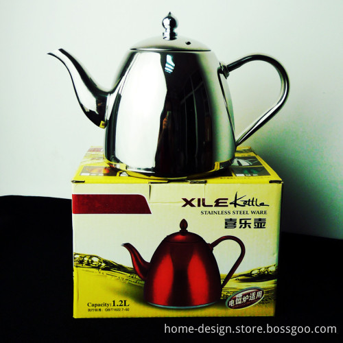 1.2L stainless steel whistling silver tea kettle